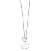 Sophia Jewelers Sterling Silver Heart Dangle Necklace 925 Polished Engravable